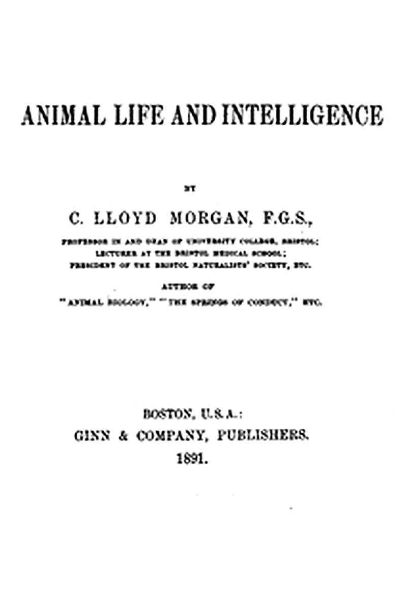 Animal Life and Intelligence