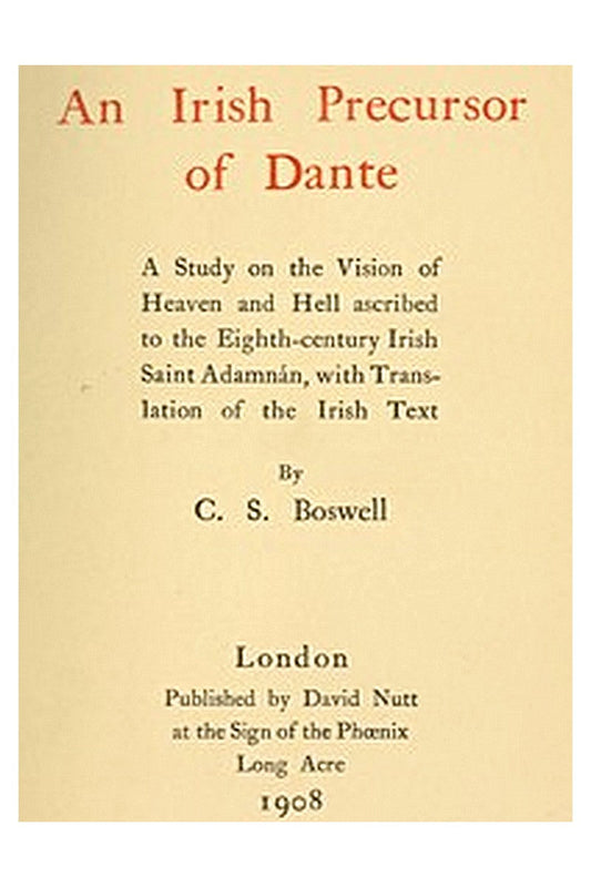 An Irish Precursor of Dante
