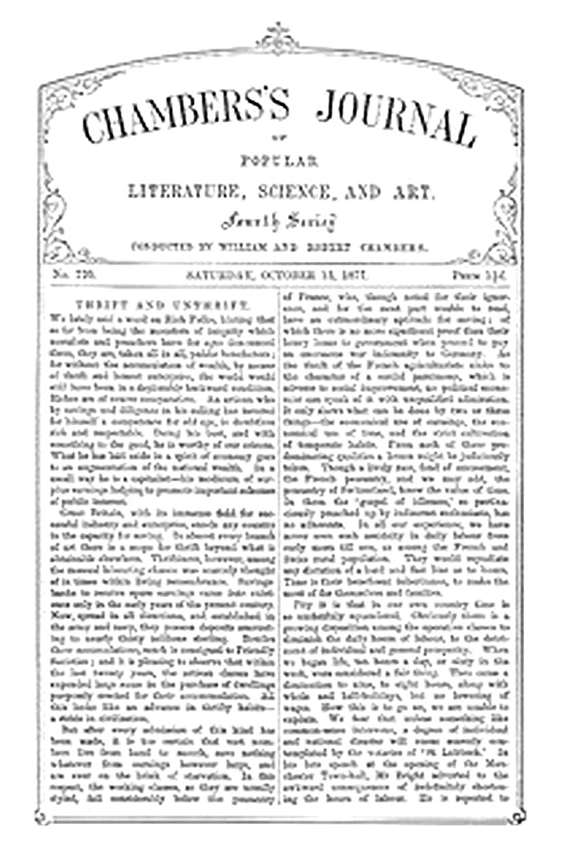 Chambers's Journal of Popular Literature, Science, and Art, No. 720, October 13, 1877