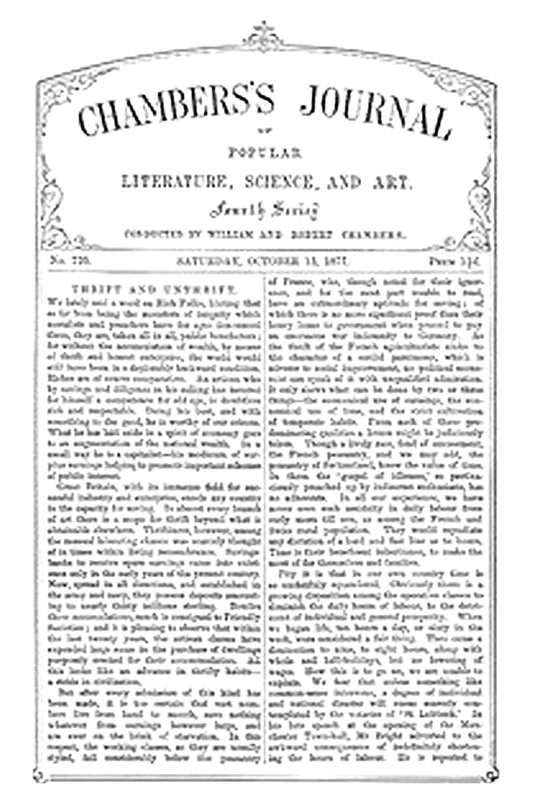 Chambers's Journal of Popular Literature, Science, and Art, No. 720, October 13, 1877