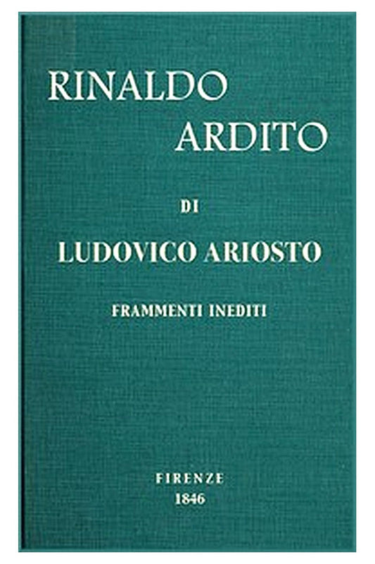 Rinaldo ardito: Frammenti inediti pubblicati sul manoscritto originale