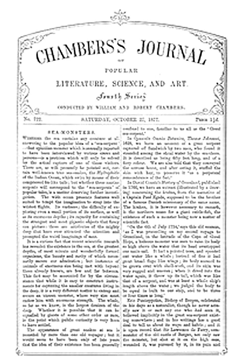 Chambers's Journal of Popular Literature, Science, and Art, No. 722