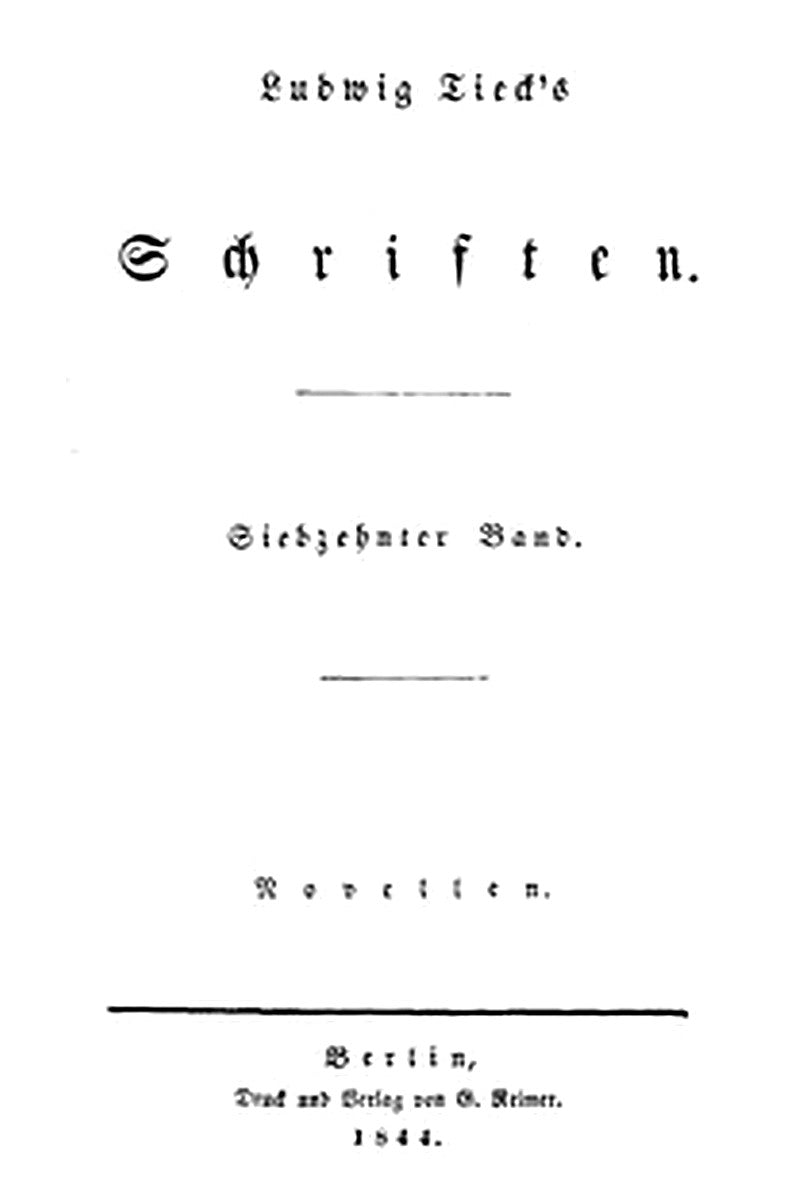 Schriften 17: Novellen 1