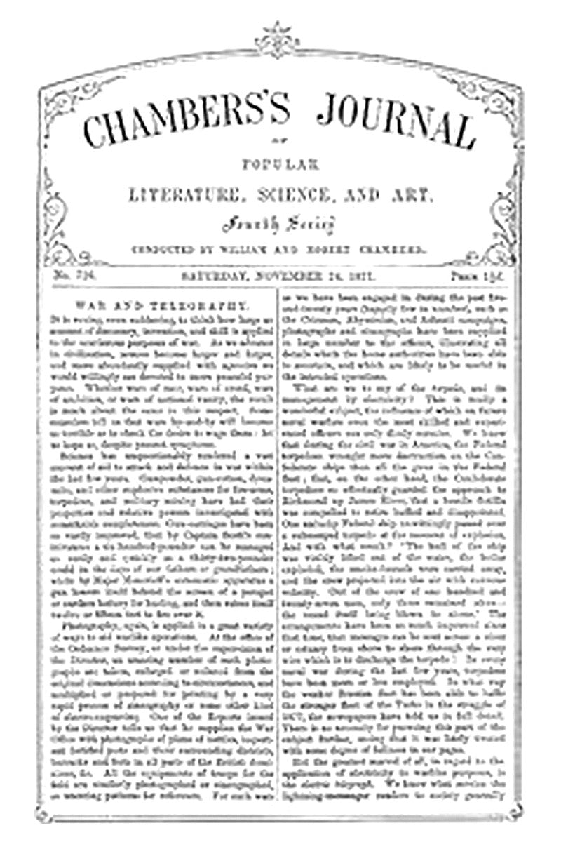 Chambers's Journal of Popular Literature, Science, and Art, No. 726