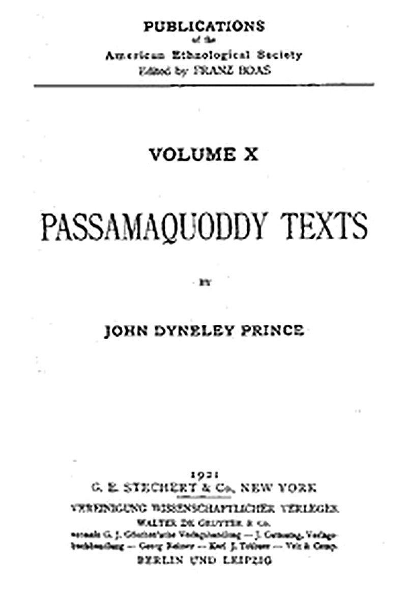 Passamaquoddy Texts