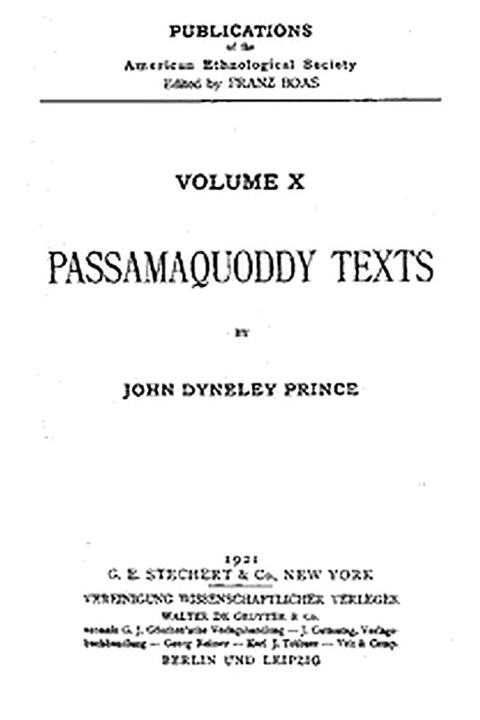 Passamaquoddy Texts