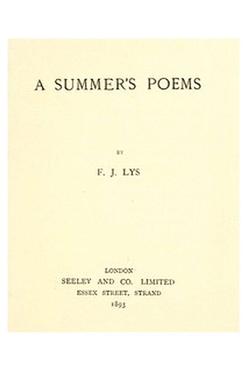 A Summer's Poems