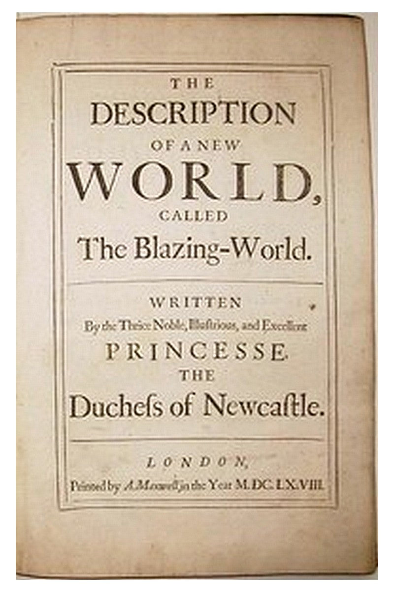 The Description of a New World, Called the Blazing-World