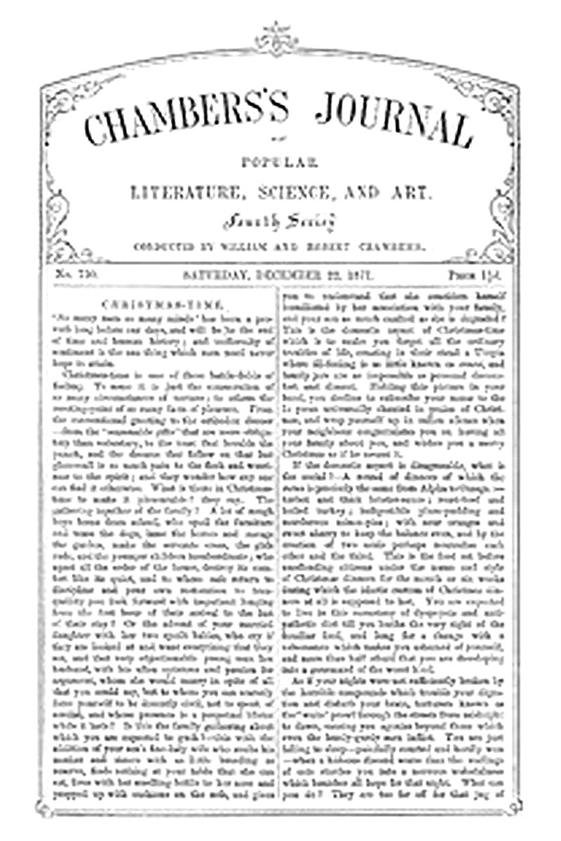 Chambers's Journal of Popular Literature, Science, and Art, No. 730