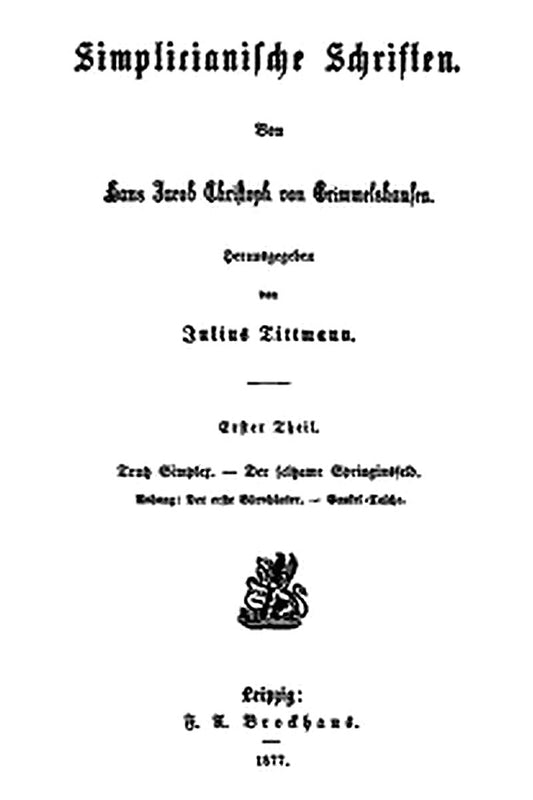 Simplicianische Schriften, Erster Theil (von 2)