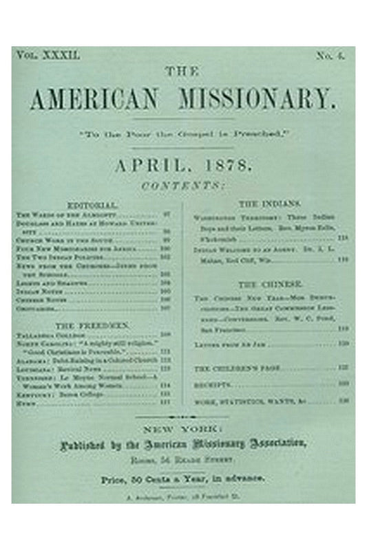 The American Missionary — Volume 32, No. 04, April 1878