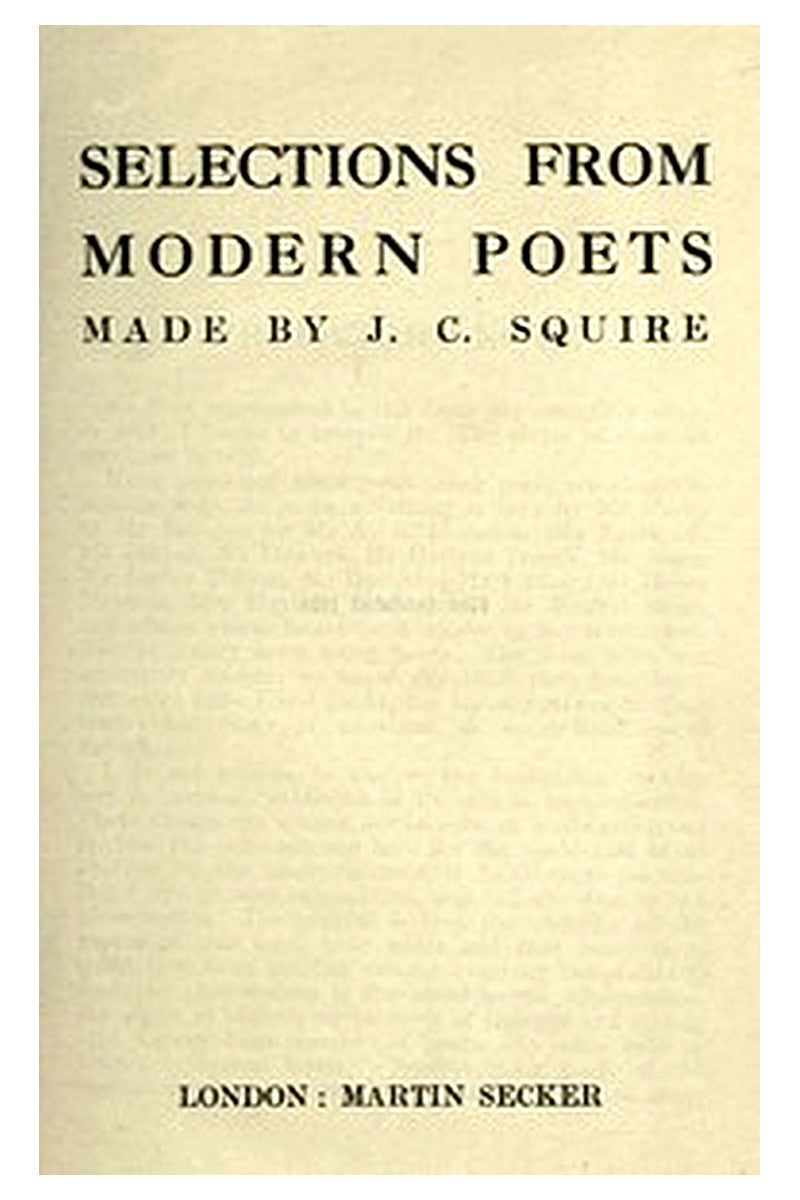 Selections from Modern Poets
