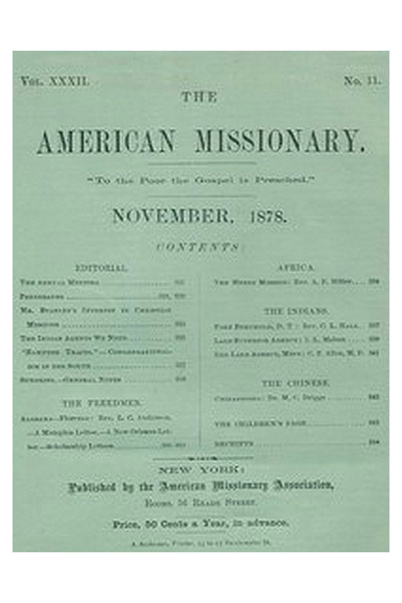 The American Missionary — Volume 32, No. 11, November, 1878