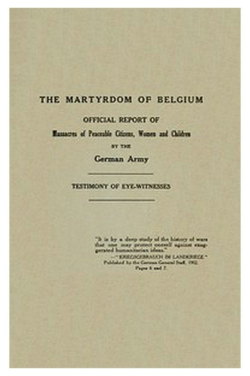 The Martyrdom of Belgium
