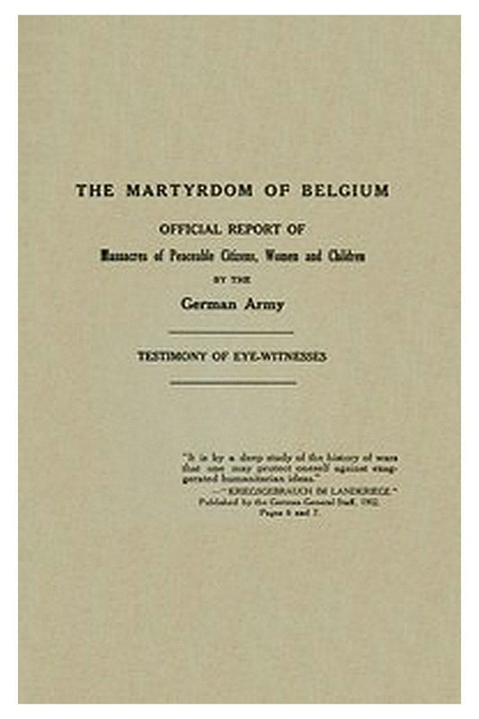 The Martyrdom of Belgium
