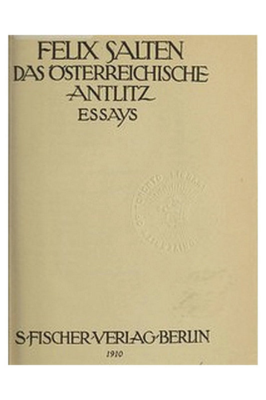 Das österreichische Antlitz: Essays