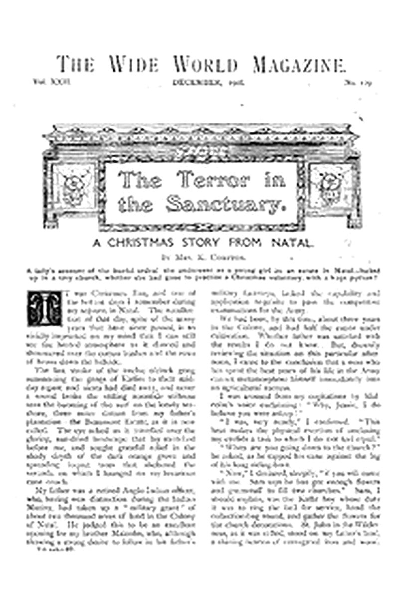 The Wide World Magazine, Vol. 22, No. 129, December, 1908