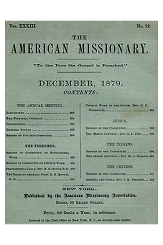 The American Missionary — Volume 33, No. 12, December 1879