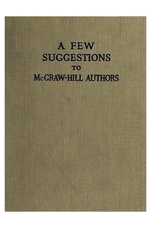 A Few Suggestions to McGraw-Hill Authors