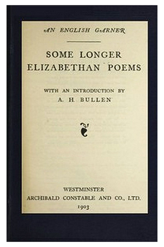 Some Longer Elizabethan Poems