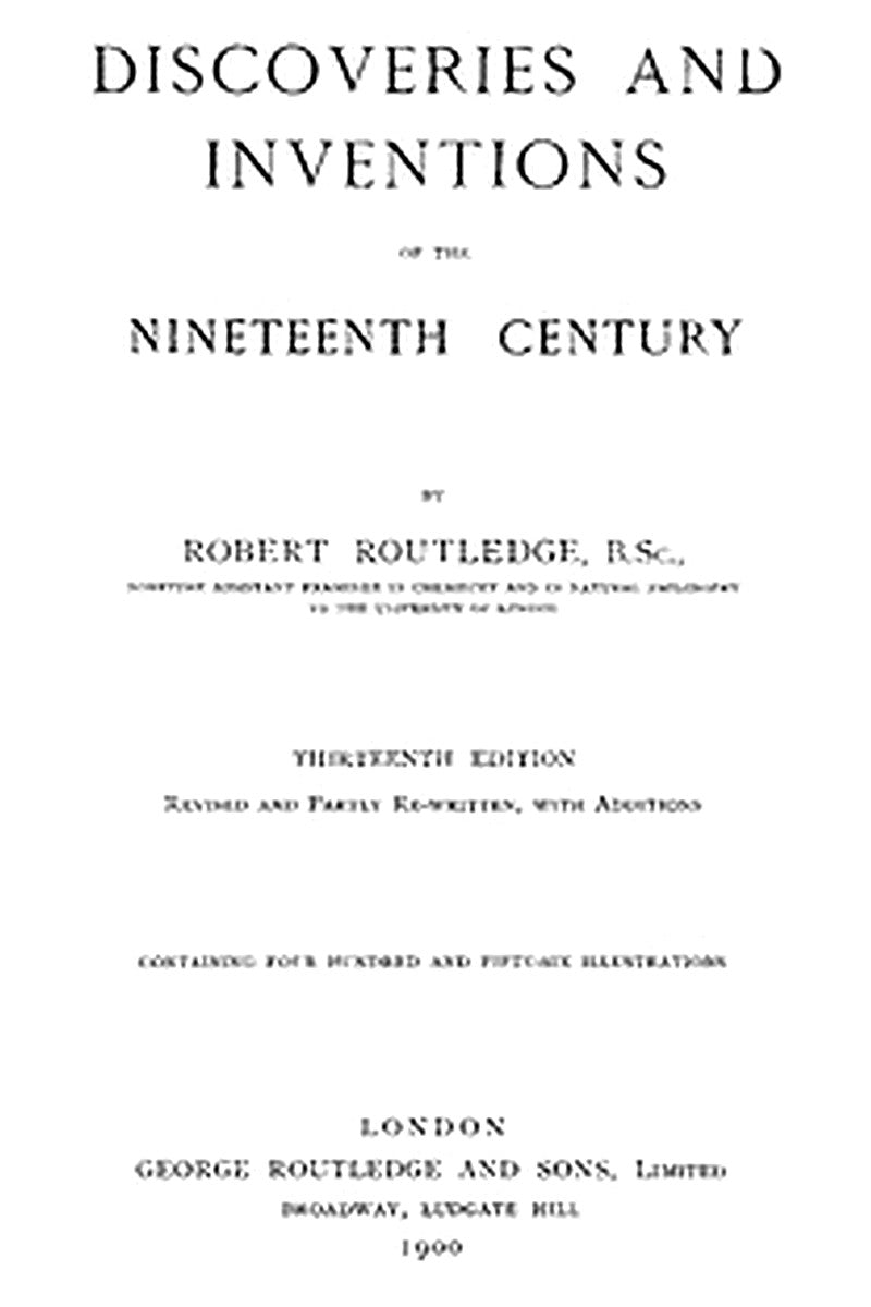 Discoveries and Inventions of the 19th Century