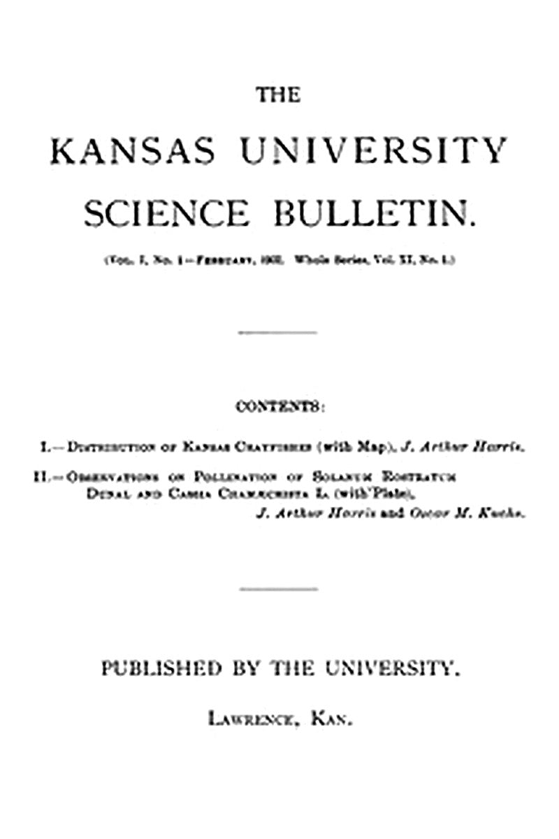 The Kansas University Science Bulletin (Vol. I, No. 1)