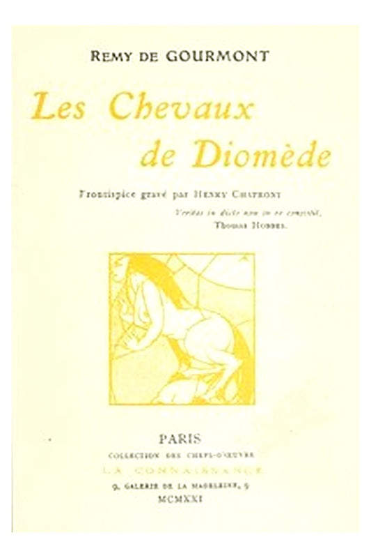 Les chevaux de Diomède: Roman