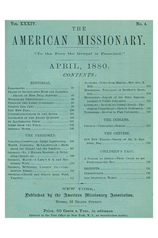 The American Missionary — Volume 34, No. 04, April, 1880
