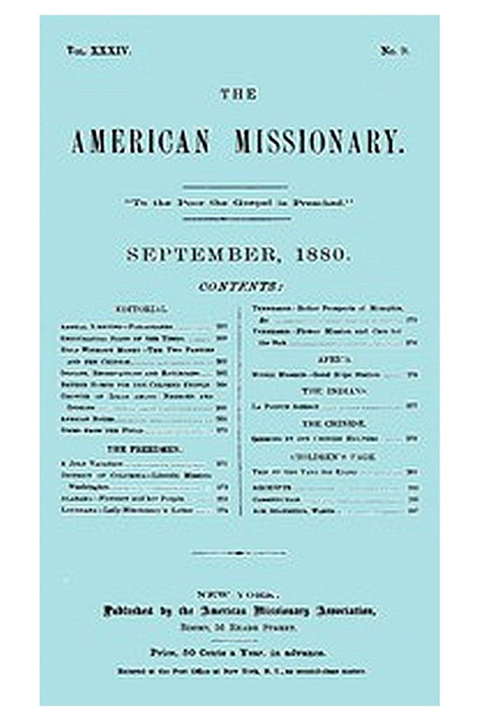 The American Missionary — Volume 34, No. 09, September, 1880