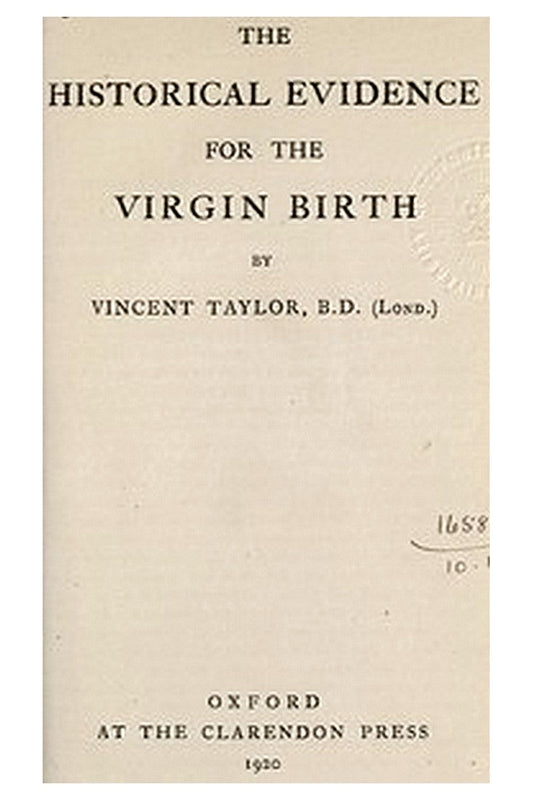 The Historical Evidence for the Virgin Birth