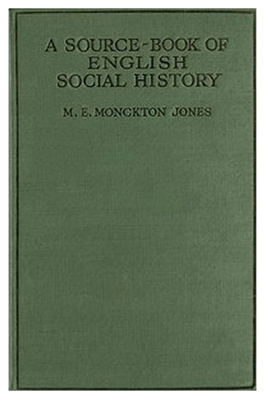 A Source-Book of English Social History