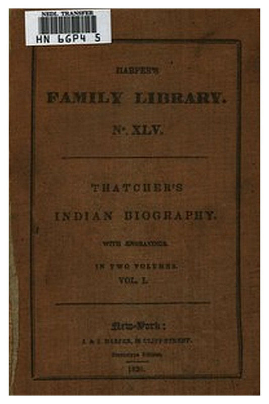 Indian Biography; Vol. 1 (of 2)
