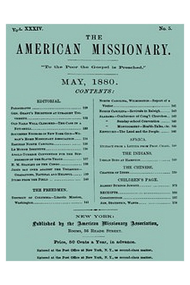 American Missionary, Vol. XXXIV., No. 5, May 1880