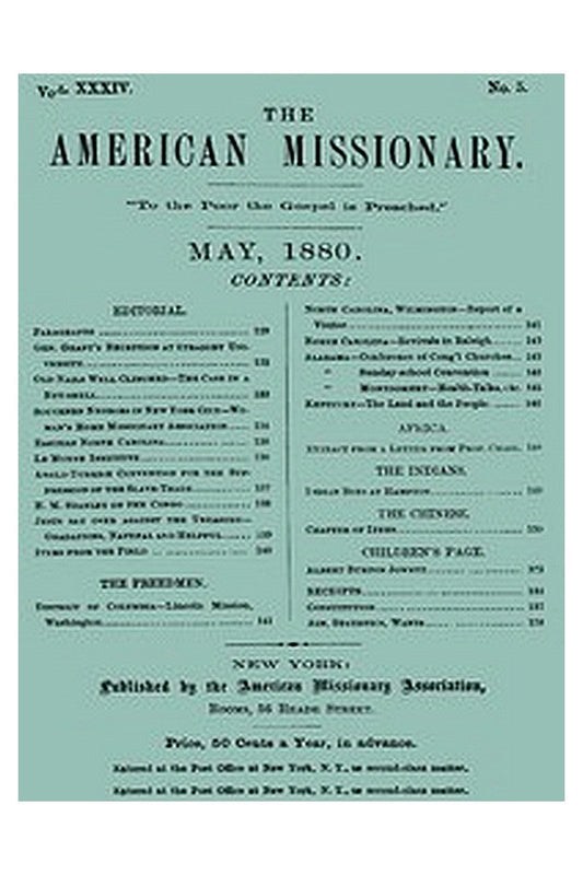 American Missionary, Vol. XXXIV., No. 5, May 1880