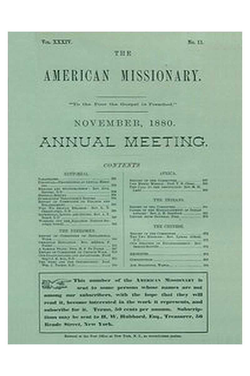 The American Missionary, Volume 34, No. 11, November 1880