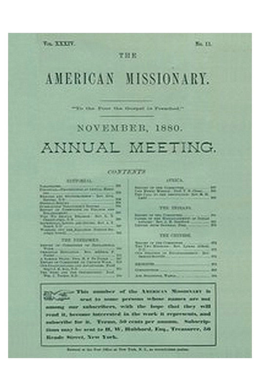 The American Missionary, Volume 34, No. 11, November 1880