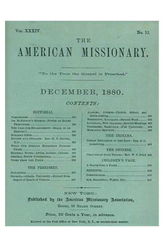 The American Missionary, Volume 34, No. 12, December 1880