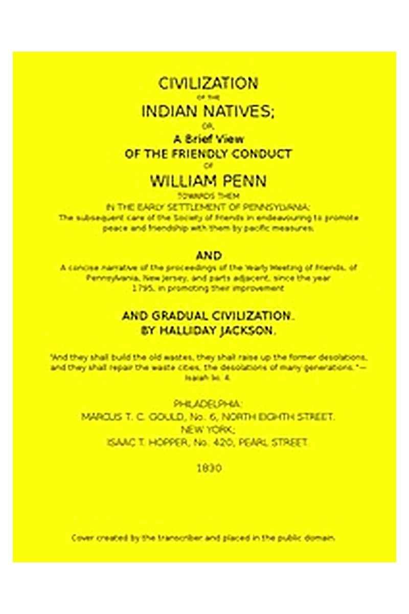 Civilization of the Indian Natives
