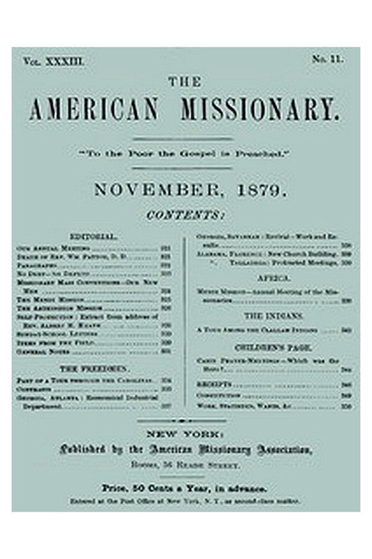 The American Missionary — Volume 33, No. 11, November, 1879