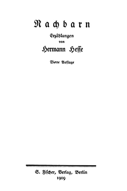 Nachbarn: Erzählungen