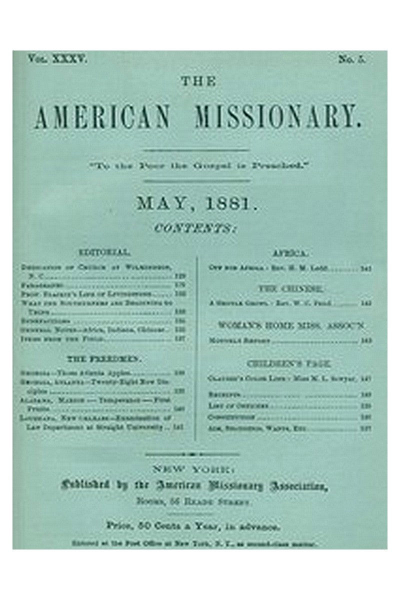 The American Missionary — Volume 35, No. 5, May, 1881