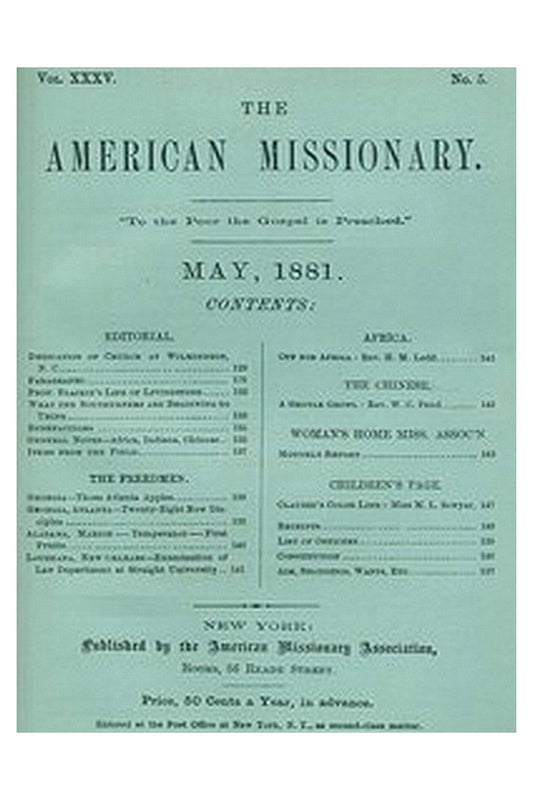 The American Missionary — Volume 35, No. 5, May, 1881