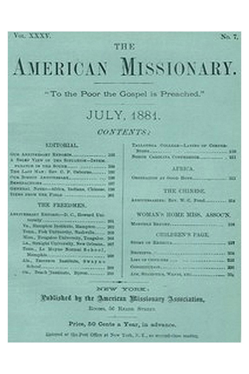 The American Missionary — Volume 35, No. 7, July, 1881