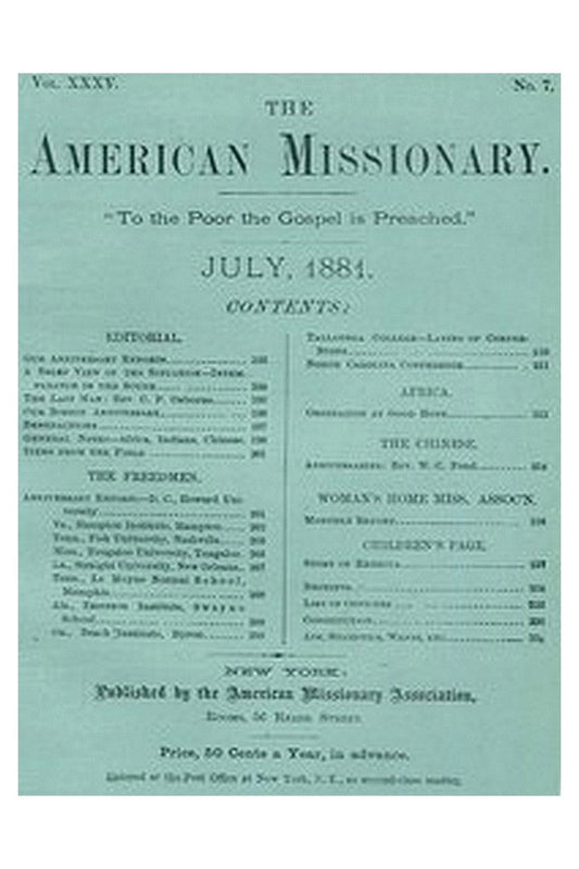 The American Missionary — Volume 35, No. 7, July, 1881