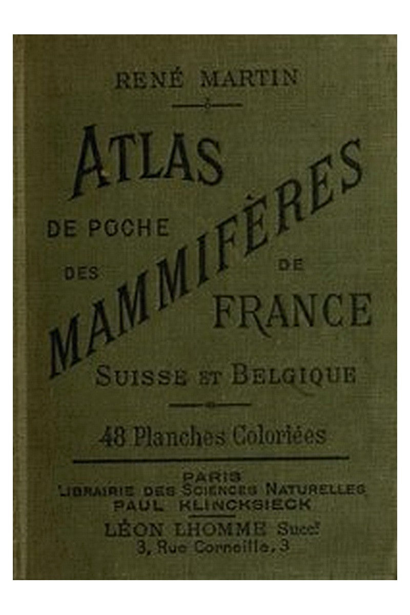 Atlas de poche des mammifères de la France, de la Suisse romane et de la Belgique
