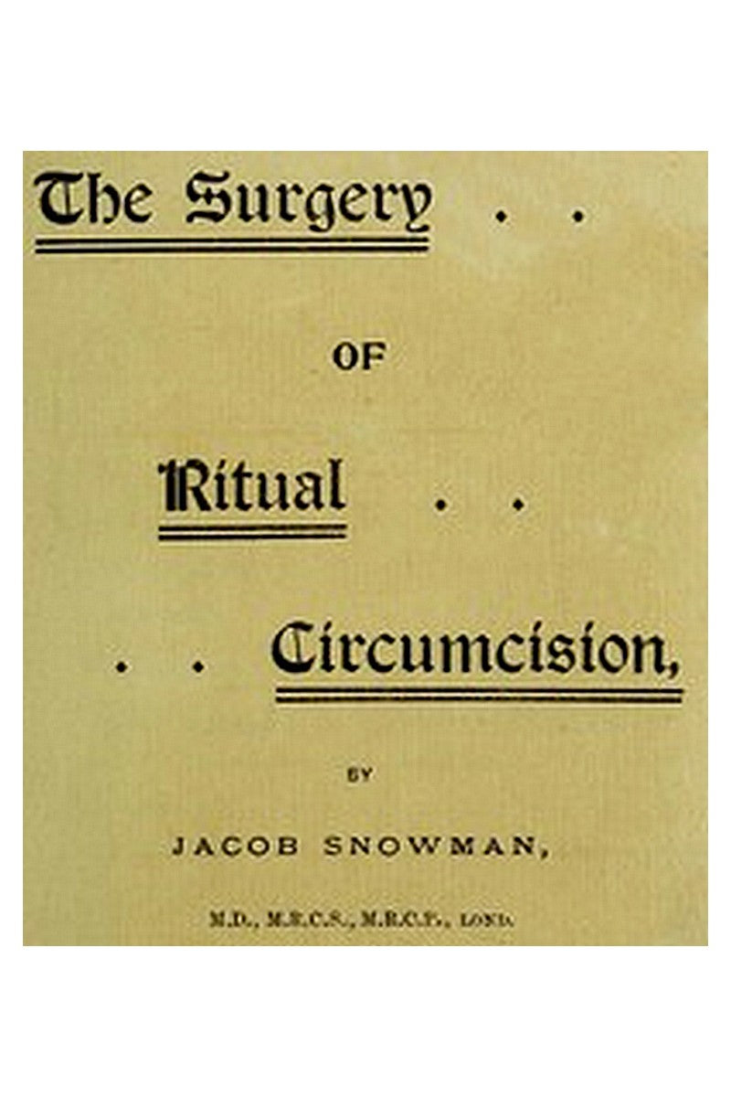 The Surgery of Ritual Circumcision