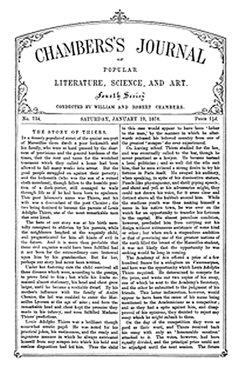 Chambers's Journal of Popular Literature, Science, and Art, No. 734, January 19, 1878