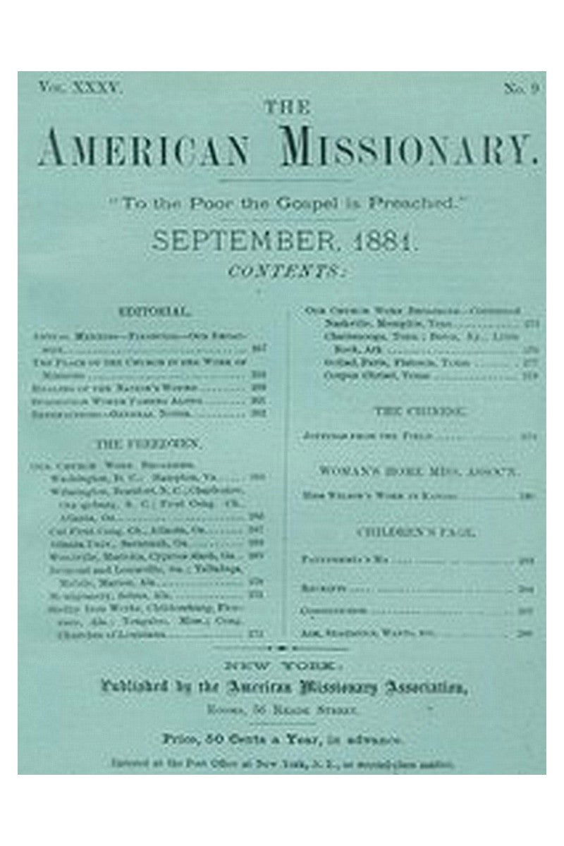 The American Missionary — Volume 35, No. 9, September, 1881