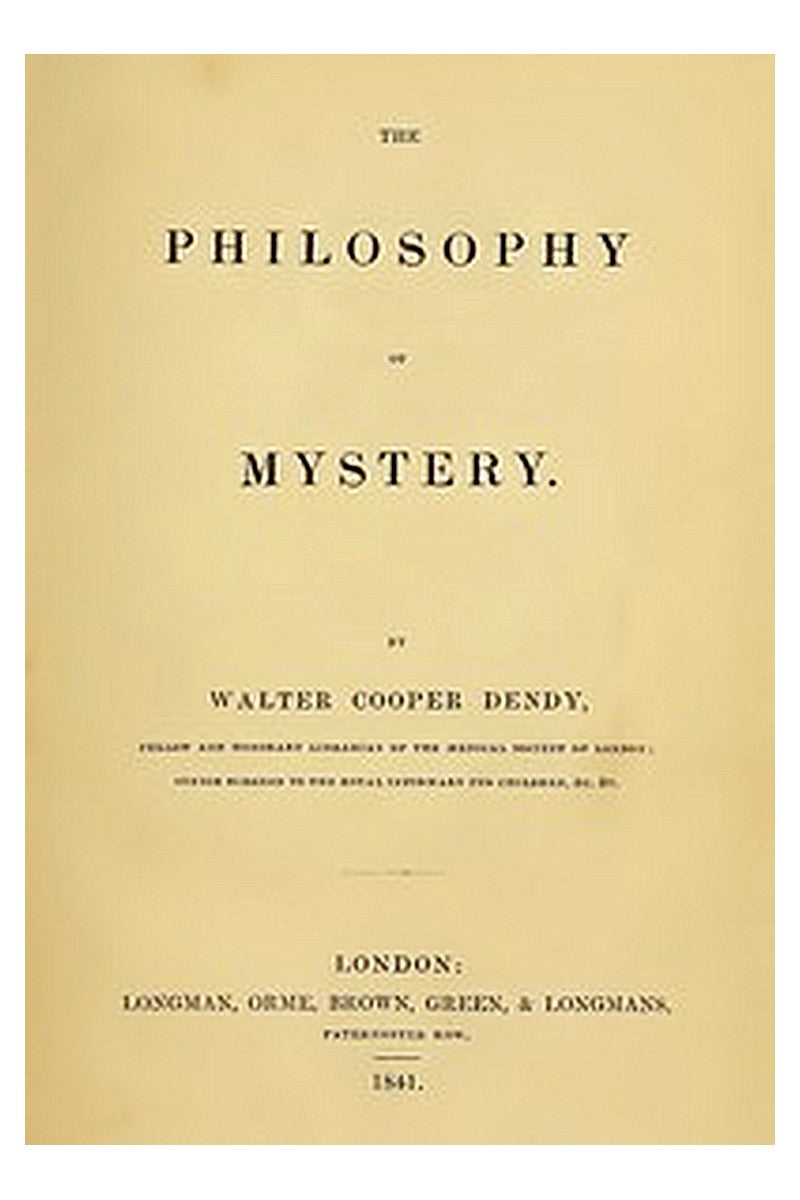 The Philosophy of Mystery