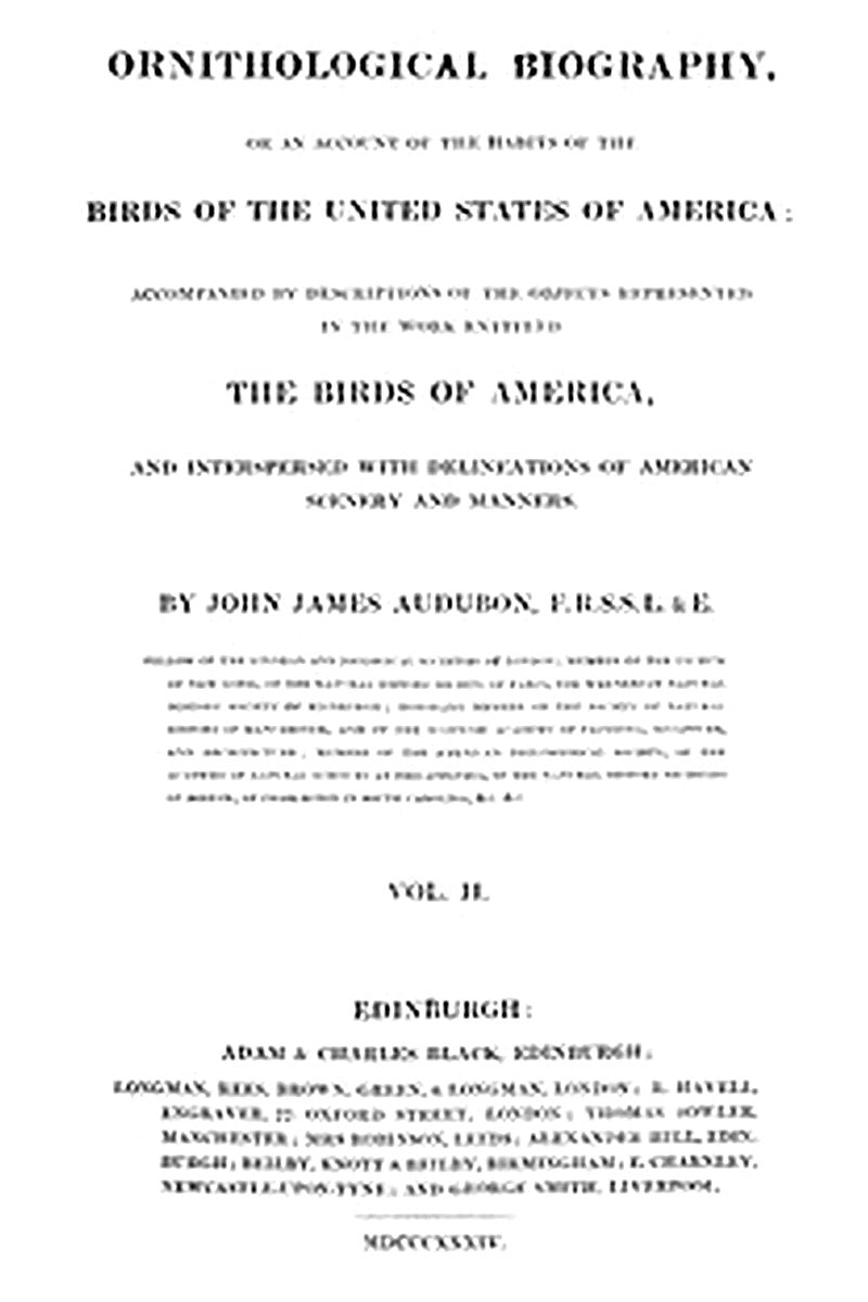 Ornithological Biography, Volume 2 (of 5)